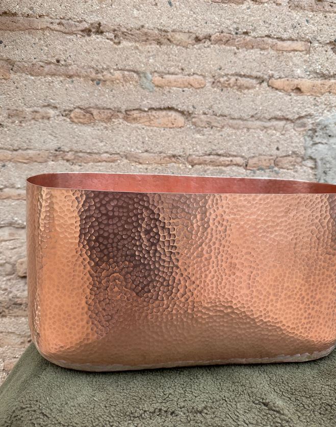 copper Vessel Sink Tub-Style - Hammered Single Bowl Sink