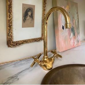 Antique Brass Bathroom Faucet - Unlacquered Brass Faucet