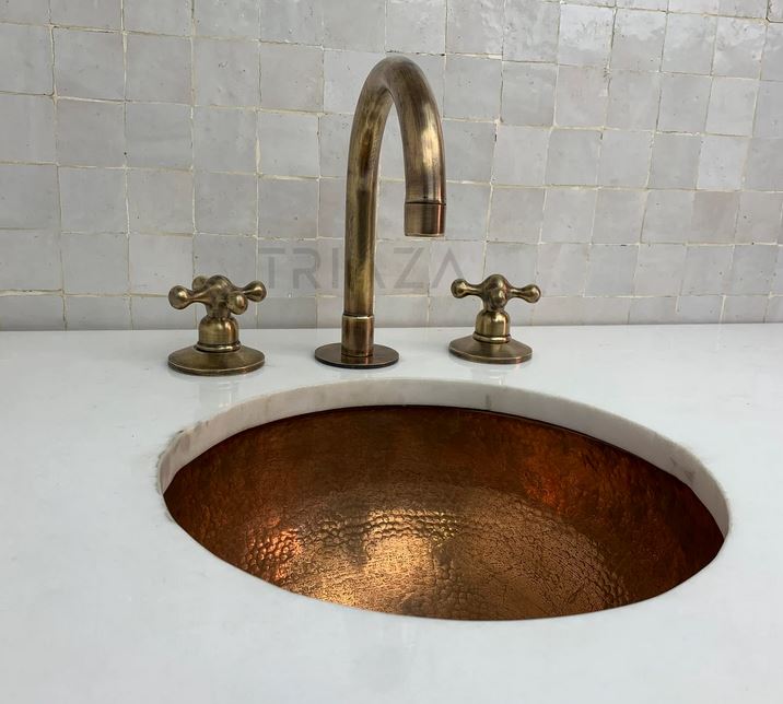 Brass Vanity Faucet, Oil rubbed Brass Bathroom Faucet, 3 hole vanity sink faucet,