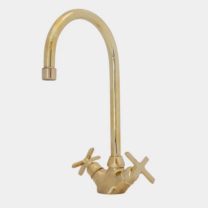 Unlacquered Brass Bar Sink Faucet, Single Hole Kitchen Faucet, Brass Vanity Faucet, Prep Sink Tap