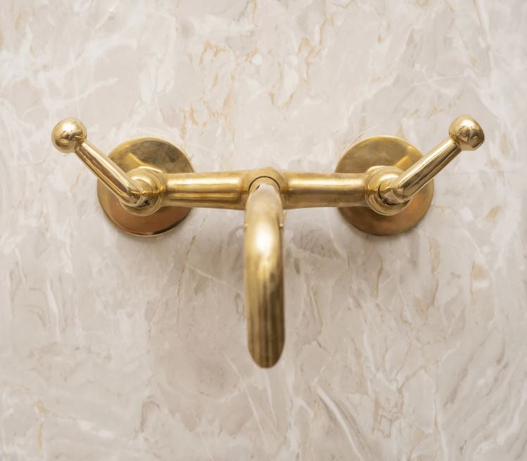 Brushed Brass Bathroom Faucet - Wall Mount Bathroom Faucet