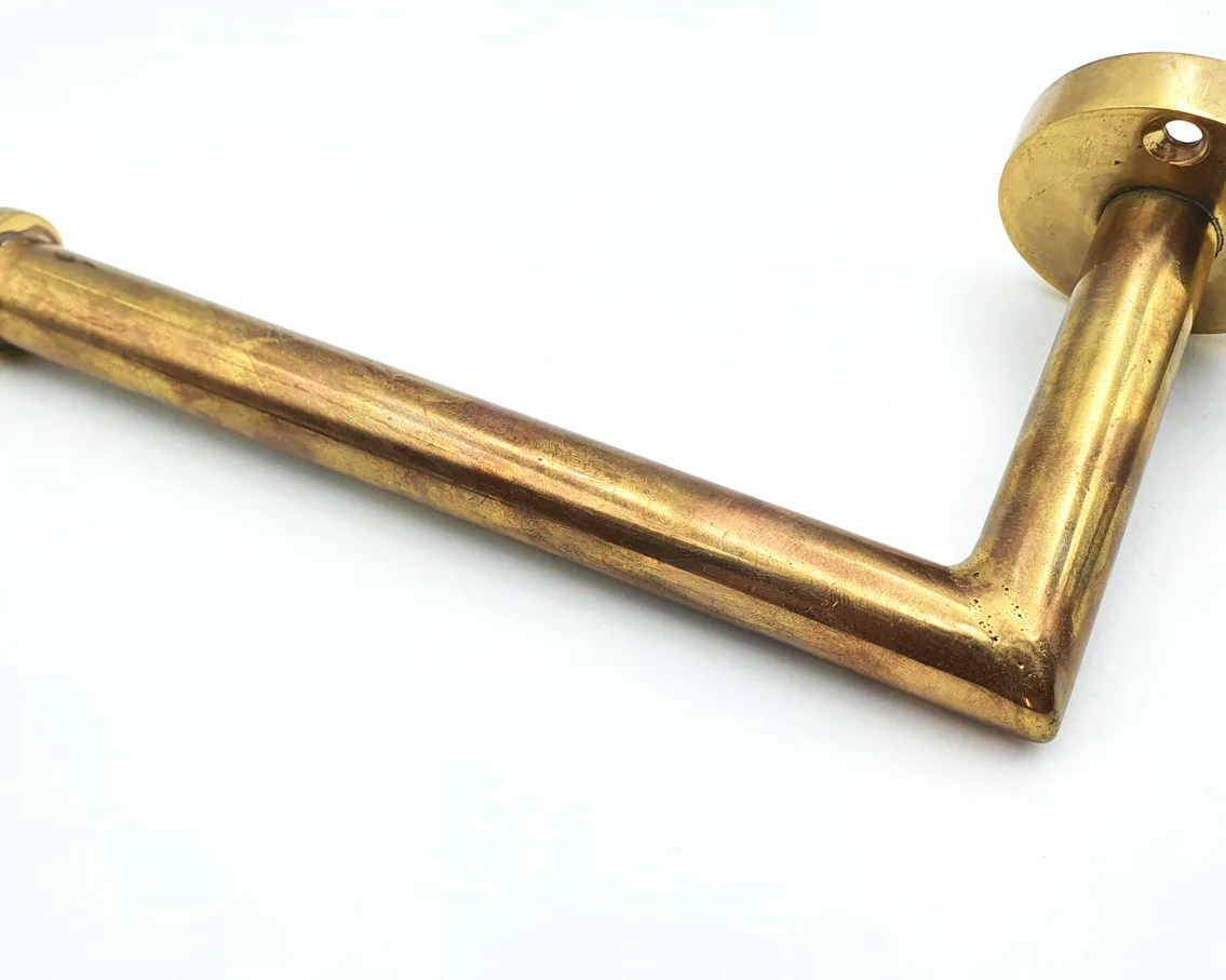 Solid Brass Toilet Paper Holder, Handcrafted Powder Room Roll Holder