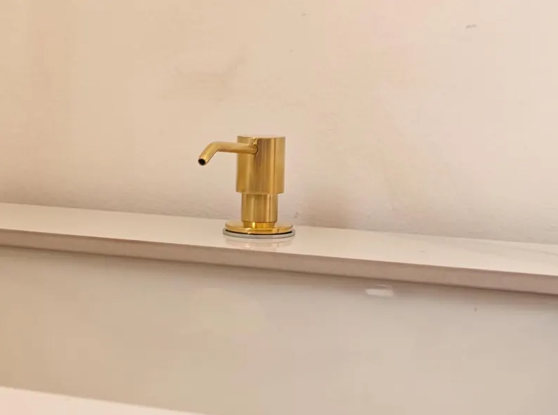 Soap Dispenser, Unlacquered Brass, Kitchen Sink Soap Dispenser