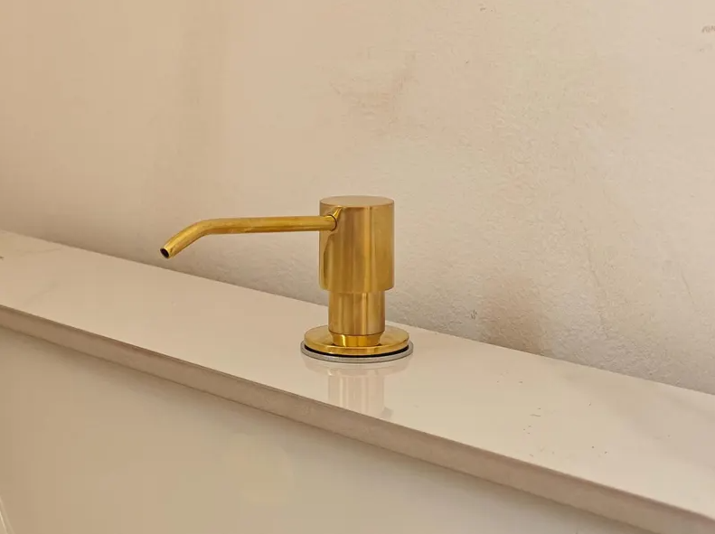 Soap Dispenser, Unlacquered Brass, Kitchen Sink Soap Dispenser