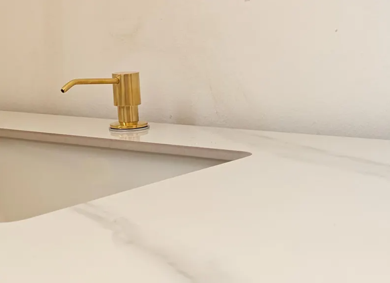 Soap Dispenser, Unlacquered Brass, Kitchen Sink Soap Dispenser