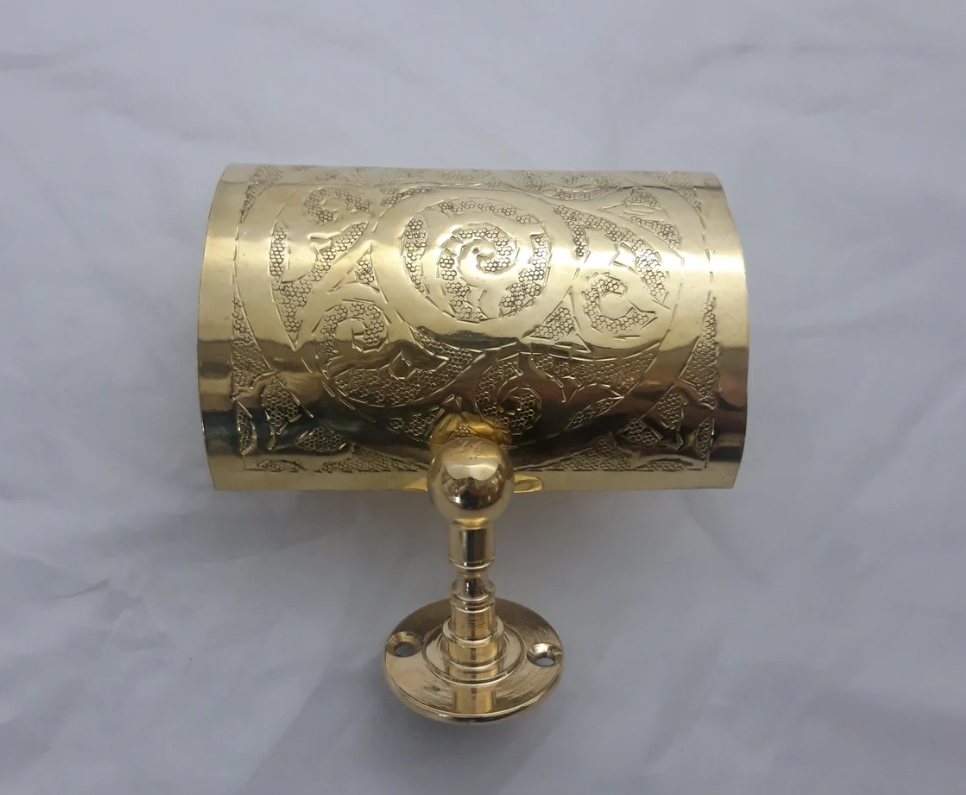 Solid Brass Toilet Paper Holder, Handcrafted Powder Room Roll Holder