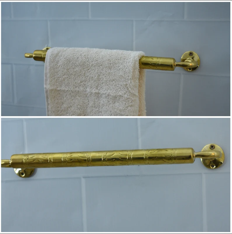 Unlacquered Brass Towel Rail - Bathroom Towel Holder