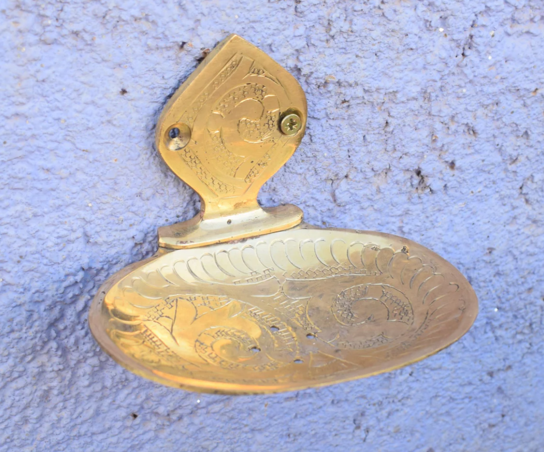 Solid Brass Soap Holder, Handcrafted Wall Soap Dish