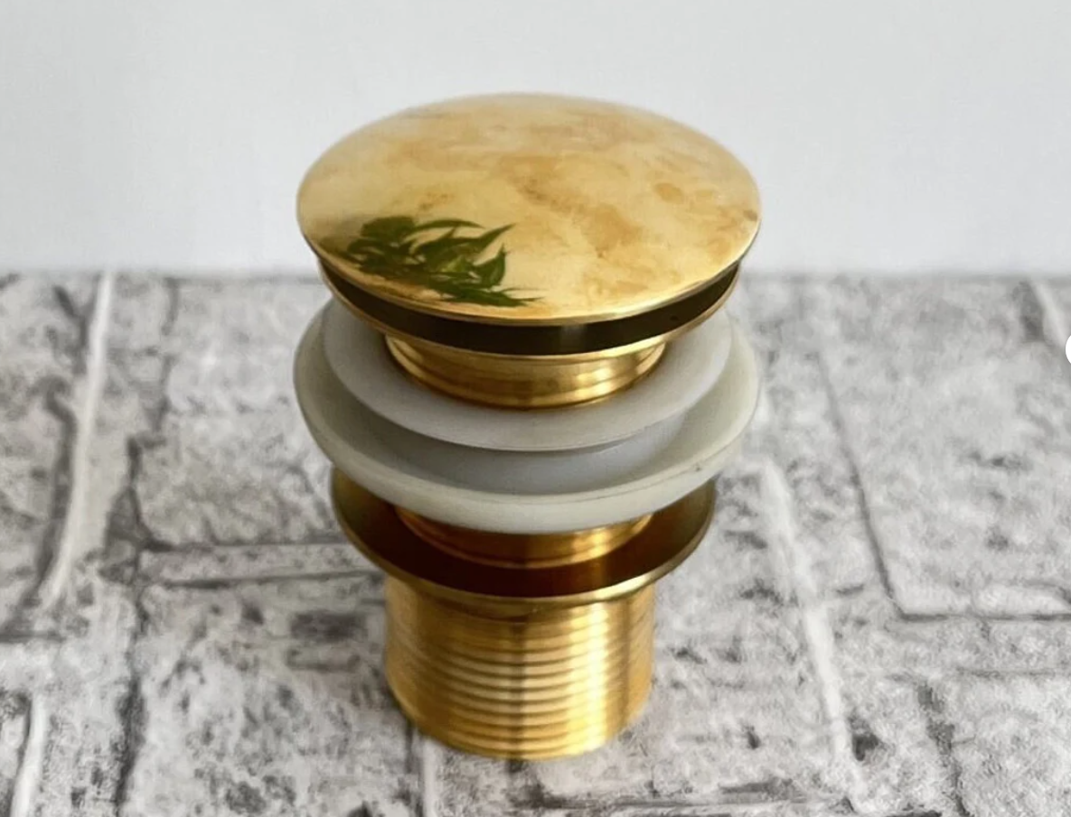 Solid Brass Drain, Push Up Button