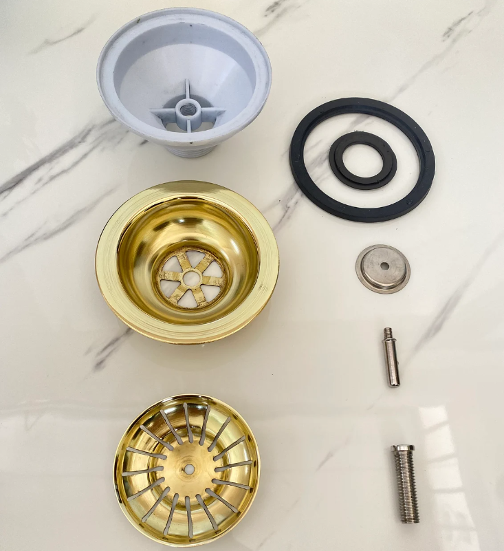 Unlacquered Brass Kitchen Sink Strainer, Sink Waste, Strainer Basket, Drain Cover & Basket Strainer