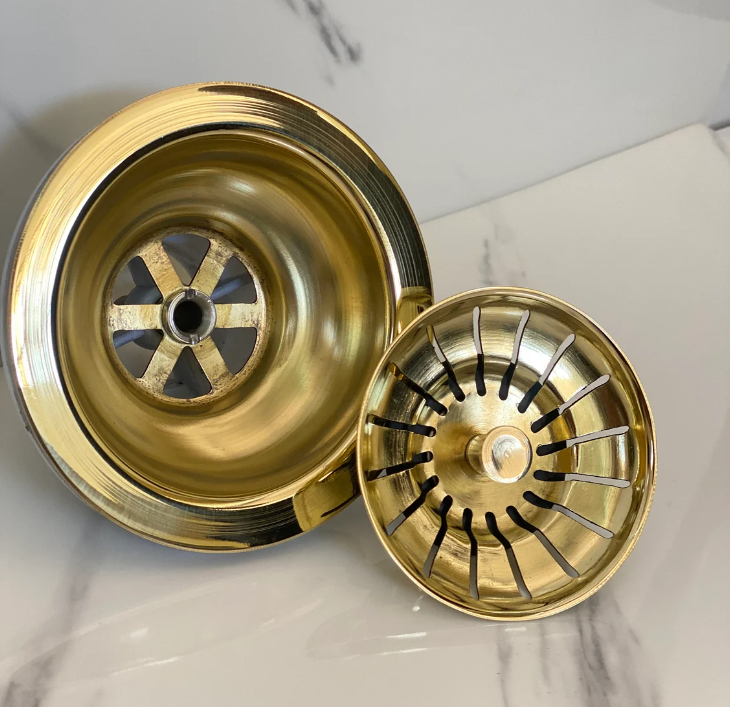 Unlacquered Brass Kitchen Sink Strainer, Sink Waste, Strainer Basket, Drain Cover & Basket Strainer