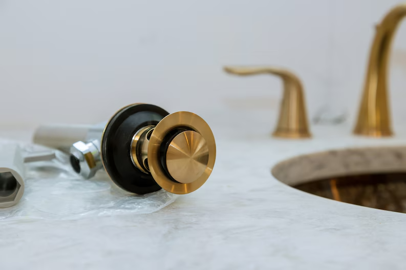 Solid Brass Drain, Push Up Button