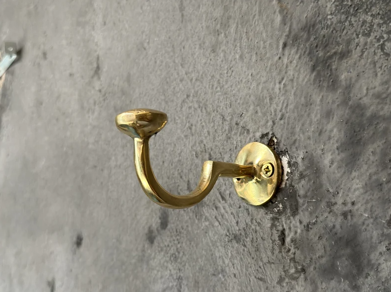 Solid Brass Wall Mounted Hooks, Bathroom Wall Hooks, Vintage Towel Hooks