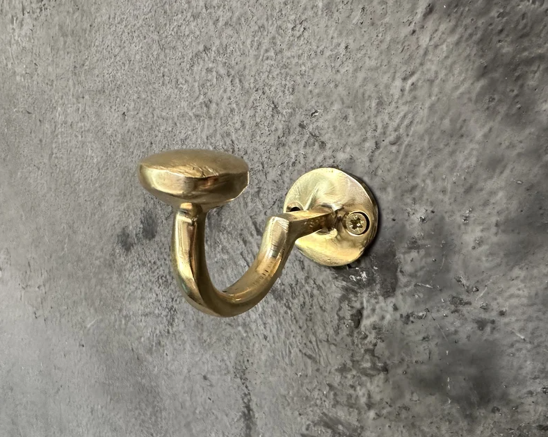 Solid Brass Wall Mounted Hooks, Bathroom Wall Hooks, Vintage Towel Hooks