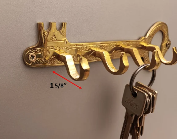 Unlacquered Brass Key Holder For Wall – Entryway Handmade Key rack