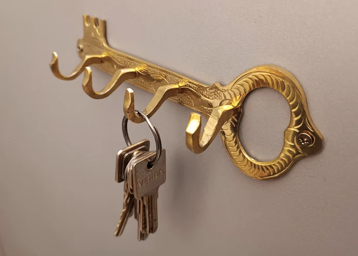 Unlacquered Brass Key Holder For Wall – Entryway Handmade Key rack