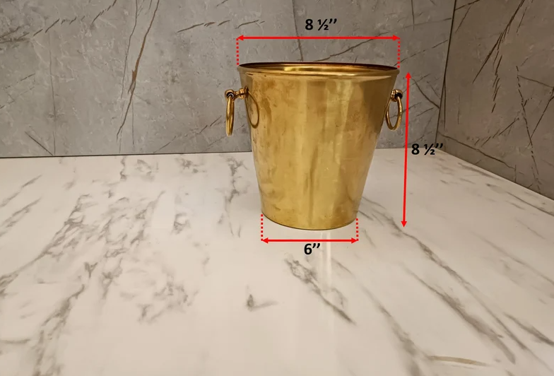 Traditional Unlacquered Brass Trash Can - Waste Basket