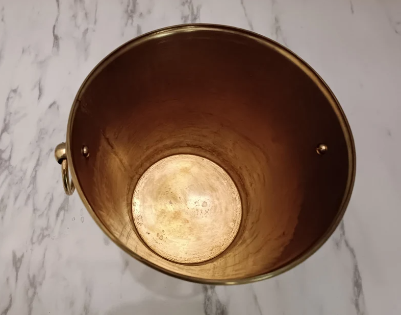 Traditional Unlacquered Brass Trash Can - Waste Basket