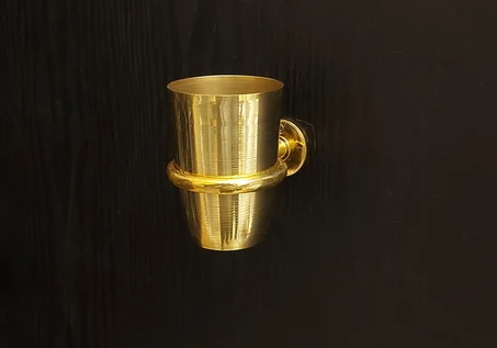 Unlacquered Brass Toothbrush Holder Wall Mount – Handmade Toothbrush Cup