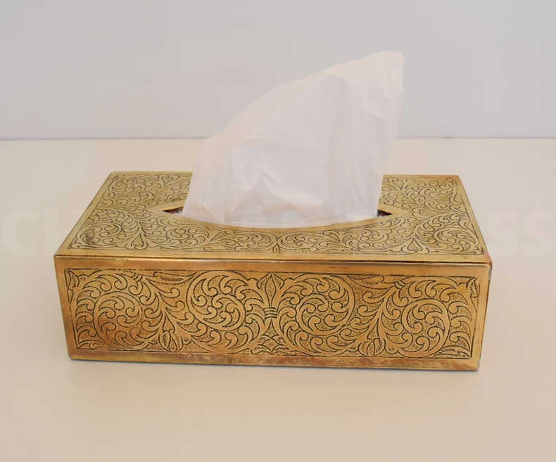 Hammered Rectangle Made Solid Brass Tissue Box, Custom Made, Tissue Box Fits Most Cars, Home Decor