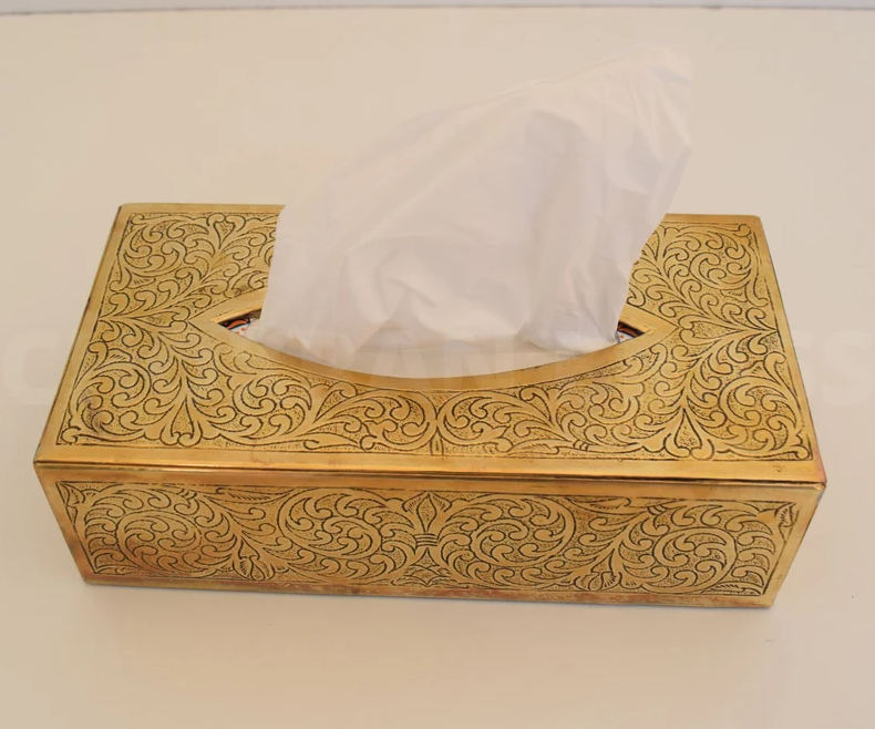 Hammered Rectangle Made Solid Brass Tissue Box, Custom Made, Tissue Box Fits Most Cars, Home Decor