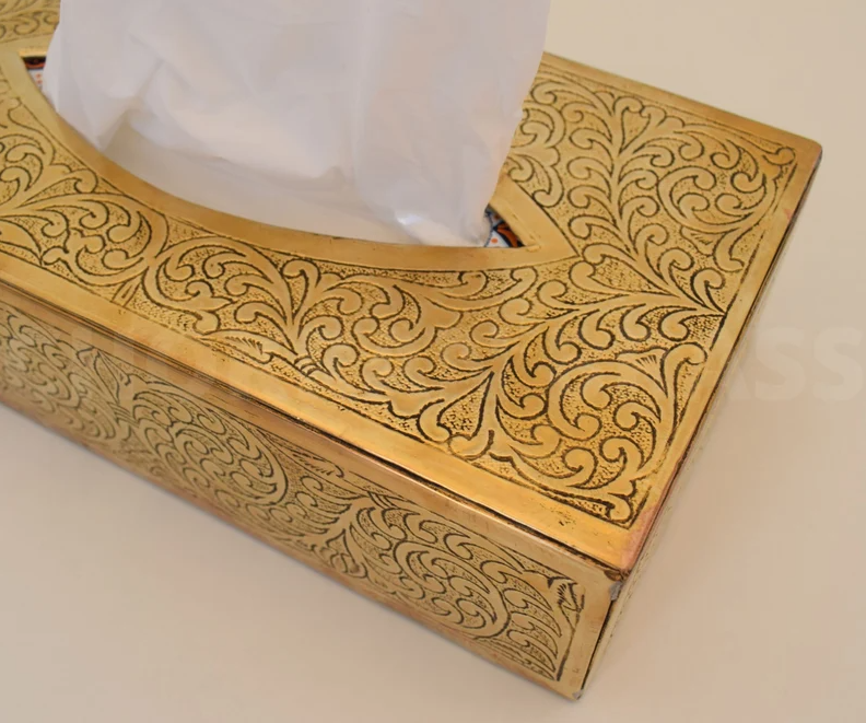 Hammered Rectangle Made Solid Brass Tissue Box, Custom Made, Tissue Box Fits Most Cars, Home Decor