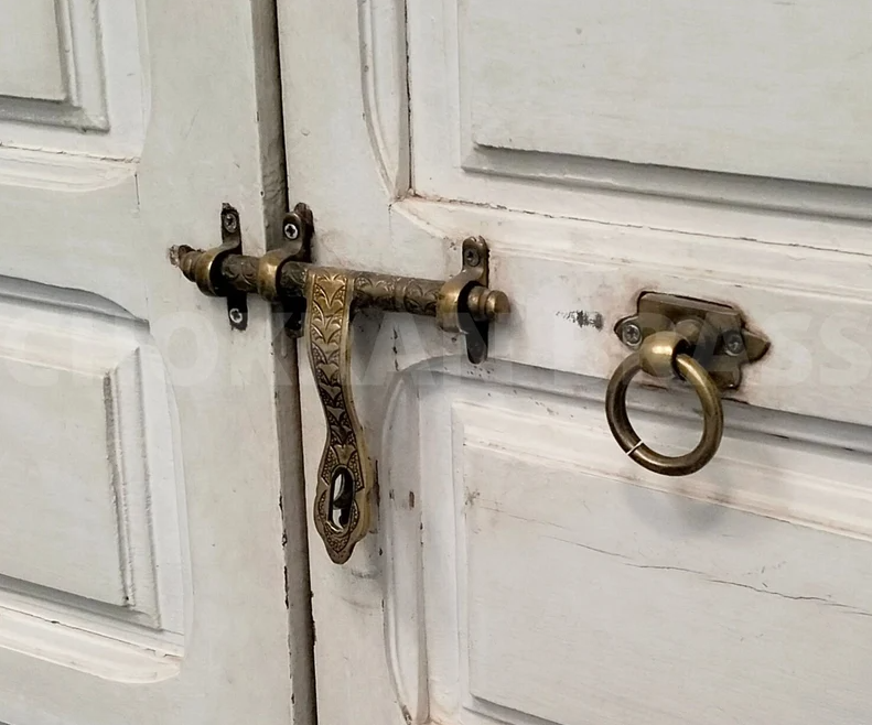 Unlacquered Brass Sliding Door Bolt, Moroccan Brass Door Latch, Brass Box Catches Buckle Lock, Rustic Door Bolt, Door Lock, Door Accessories