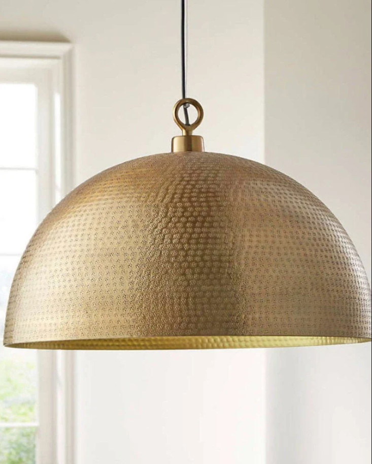 Hammered Solid Copper Dome Pendant Light, Ceiling Light