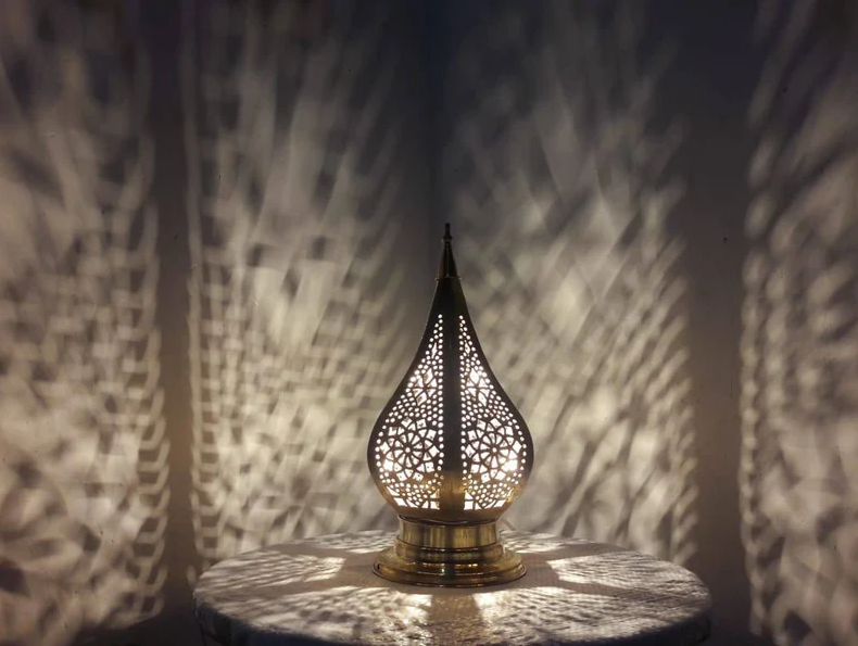 Moroccan Gold Bedside Table Lamp