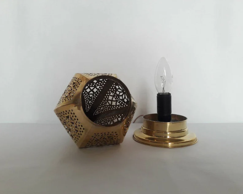 Moroccan Gold Bedside Table Lamp