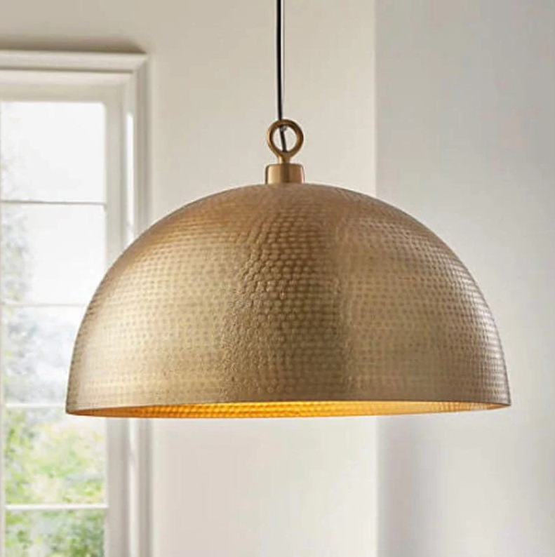 Hammered Solid Copper Dome Pendant Light, Ceiling Light