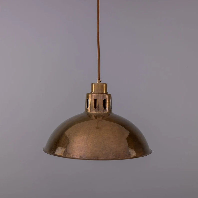 Paris Vintage Industrial Brass Pendant Light  (30cm)