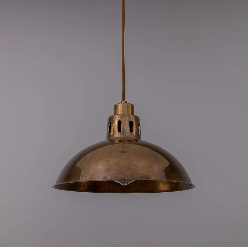 Paris Vintage Industrial Brass Pendant Light  (30cm)