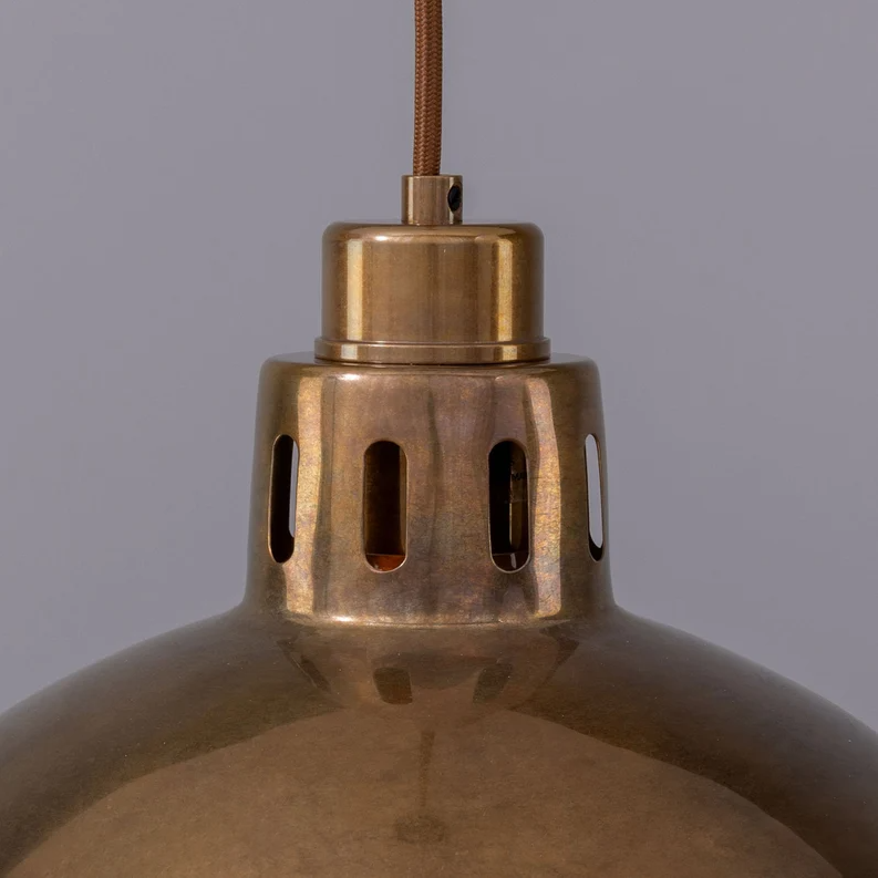 Paris Vintage Industrial Brass Pendant Light  (30cm)