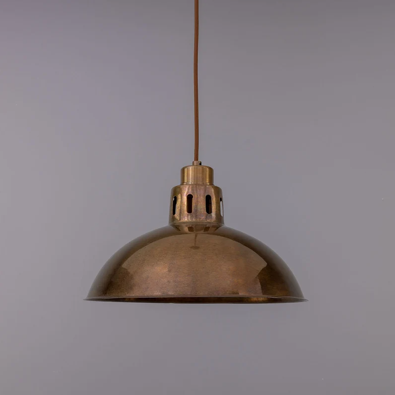 Paris Vintage Industrial Brass Pendant Light  (30cm)