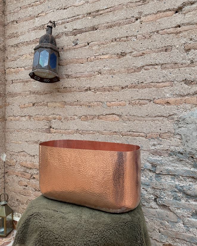 copper Vessel Sink Tub-Style - Hammered Single Bowl Sink