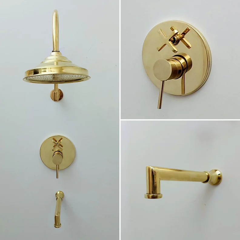 Brass shower - Antique Brass Shower Fixtures