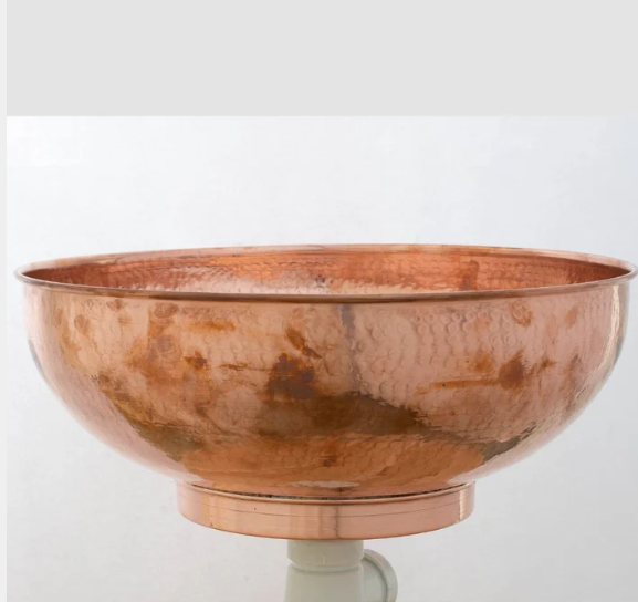 Hammered Copper Sink, Rustic Round Sink Bowl, Bathroom Copper Vessel Sink