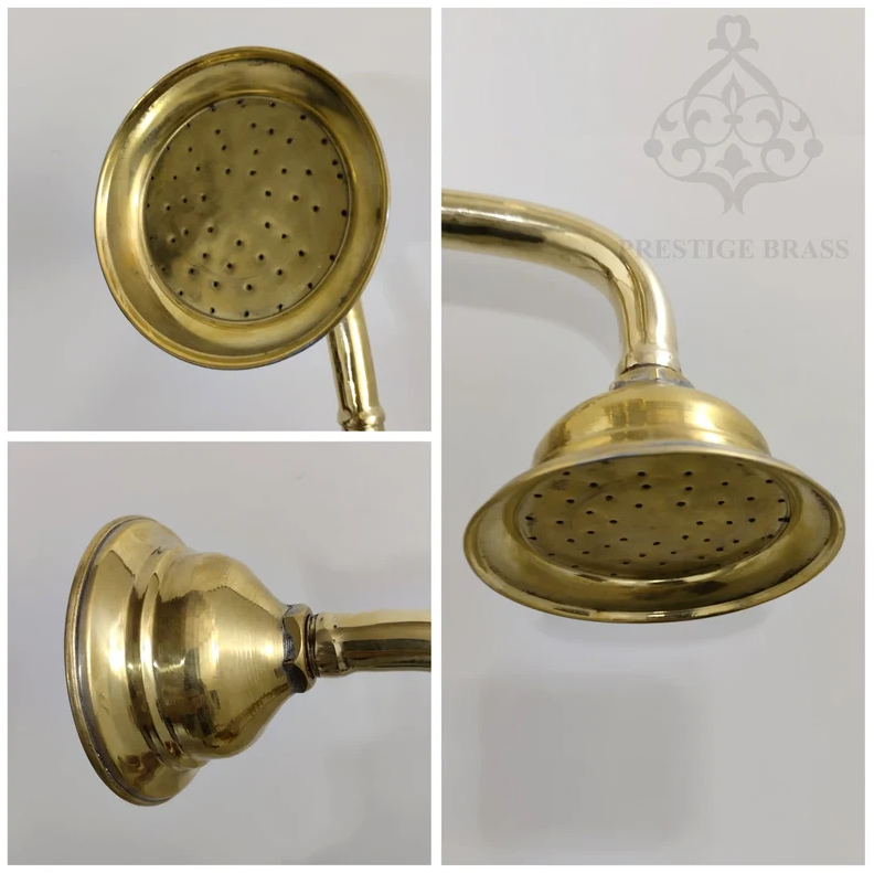 Unlacquered Solid Brass Telephone Tub Filler with Handheld