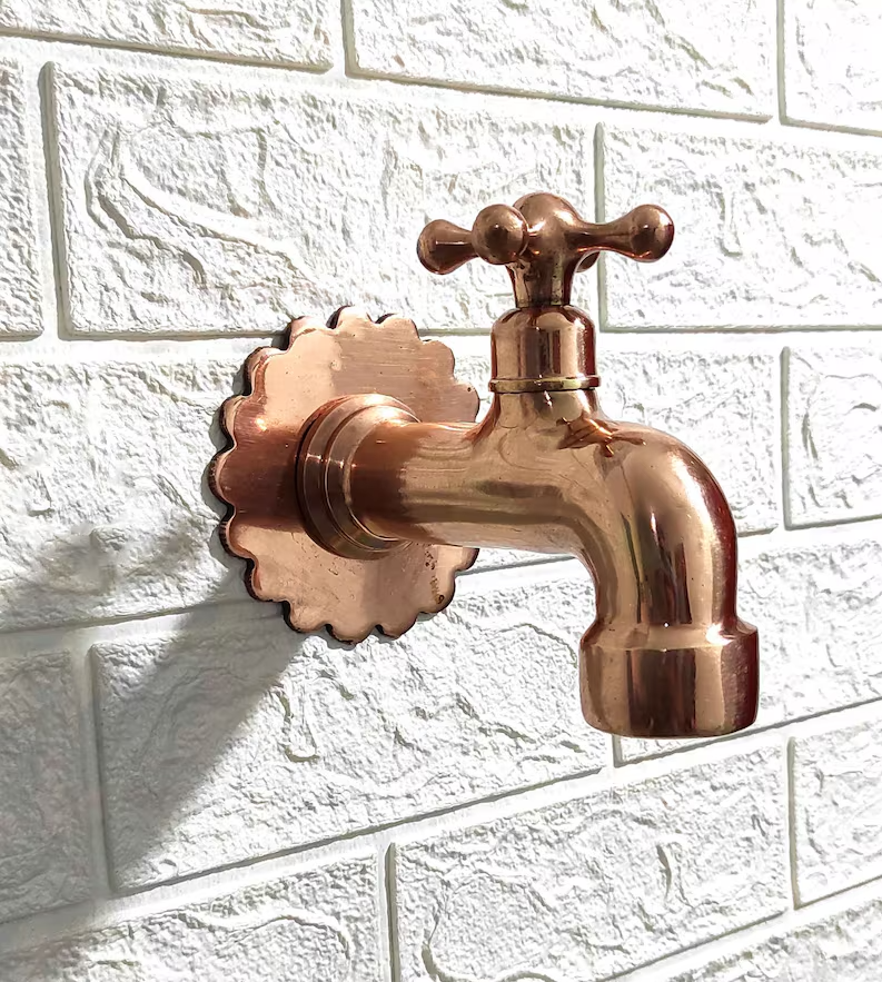 Traditional Tub Filler, Copper Finish Faucet, Handmade Vintage Water Tap