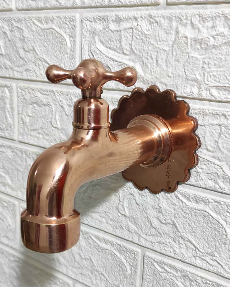 Traditional Tub Filler, Copper Finish Faucet, Handmade Vintage Water Tap