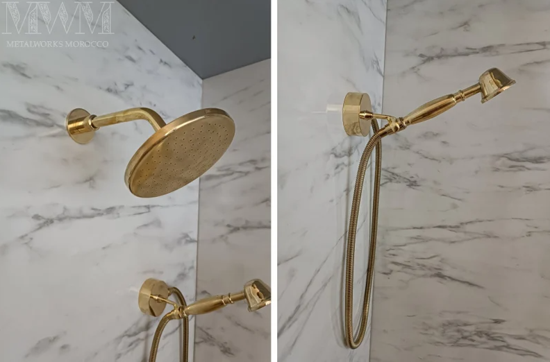 Brass Shower Fixtures - Dual Shower Head