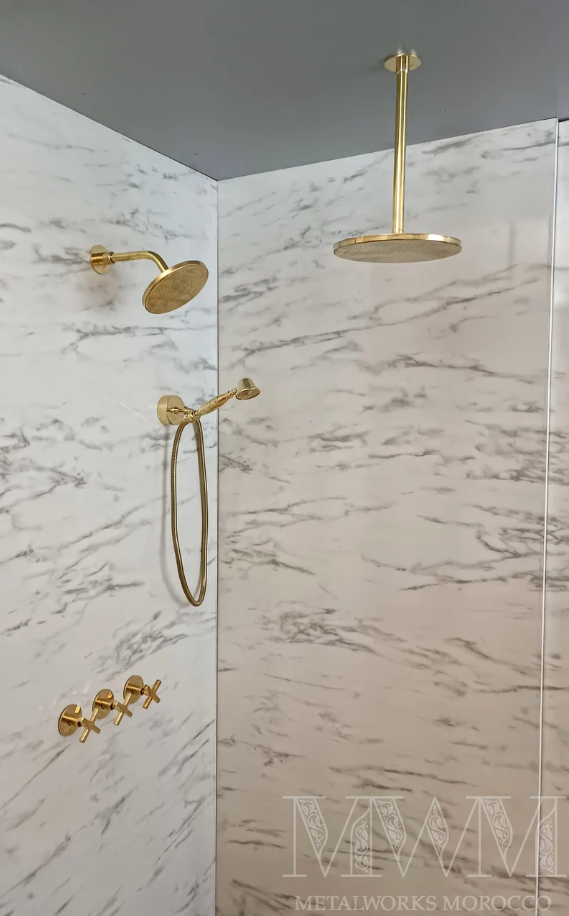 Brass Shower Fixtures - Dual Shower Head