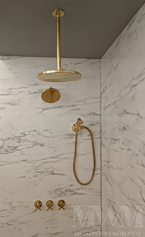 Brass Shower Fixtures - Dual Shower Head