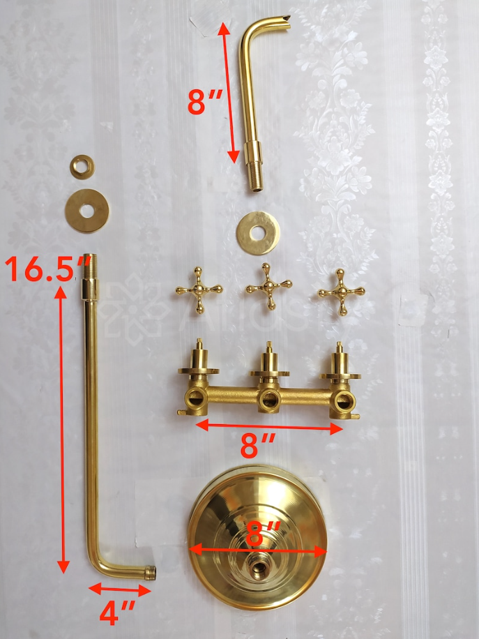 Antique Brass Shower Fixtures - Brass Shower Set