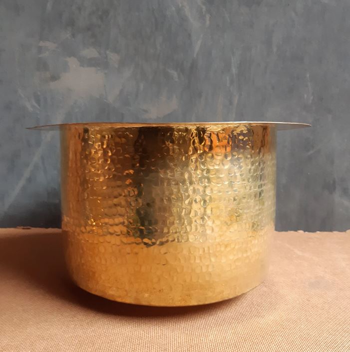 Unlacquered Round Brass Sink , Brass Hammered Sink , Dropped in Sink , Hammered Unlacquered Brass Round Bar Sink with drain