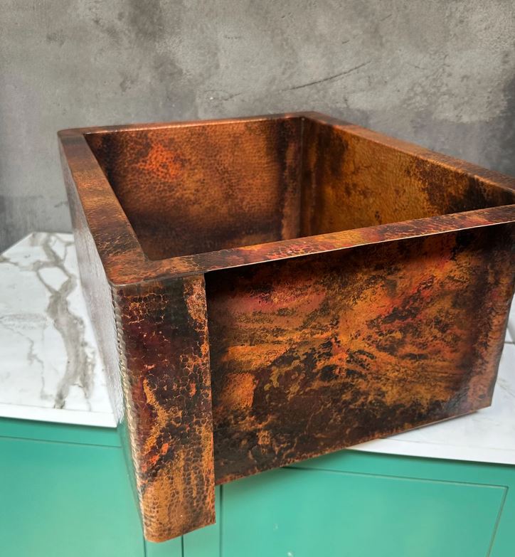 Hammered Copper Farmhouse Sink Large Copper Kitchen Sink