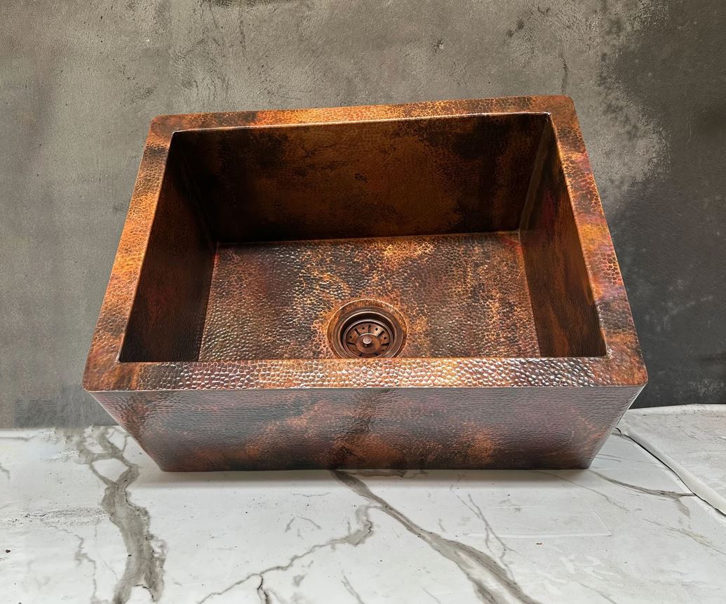 Hammered Copper Farmhouse Sink Large Copper Kitchen Sink