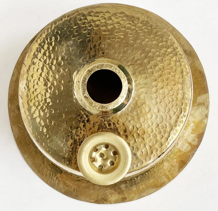 Unlacquered Brass Round Bar Sink, Hammered Brass Round Sink